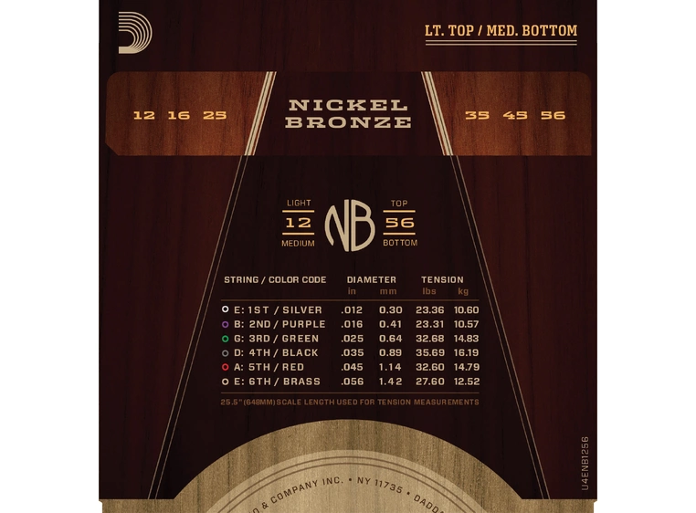 D'addario NB1256 Nickel Bronze Akk. Strenger 